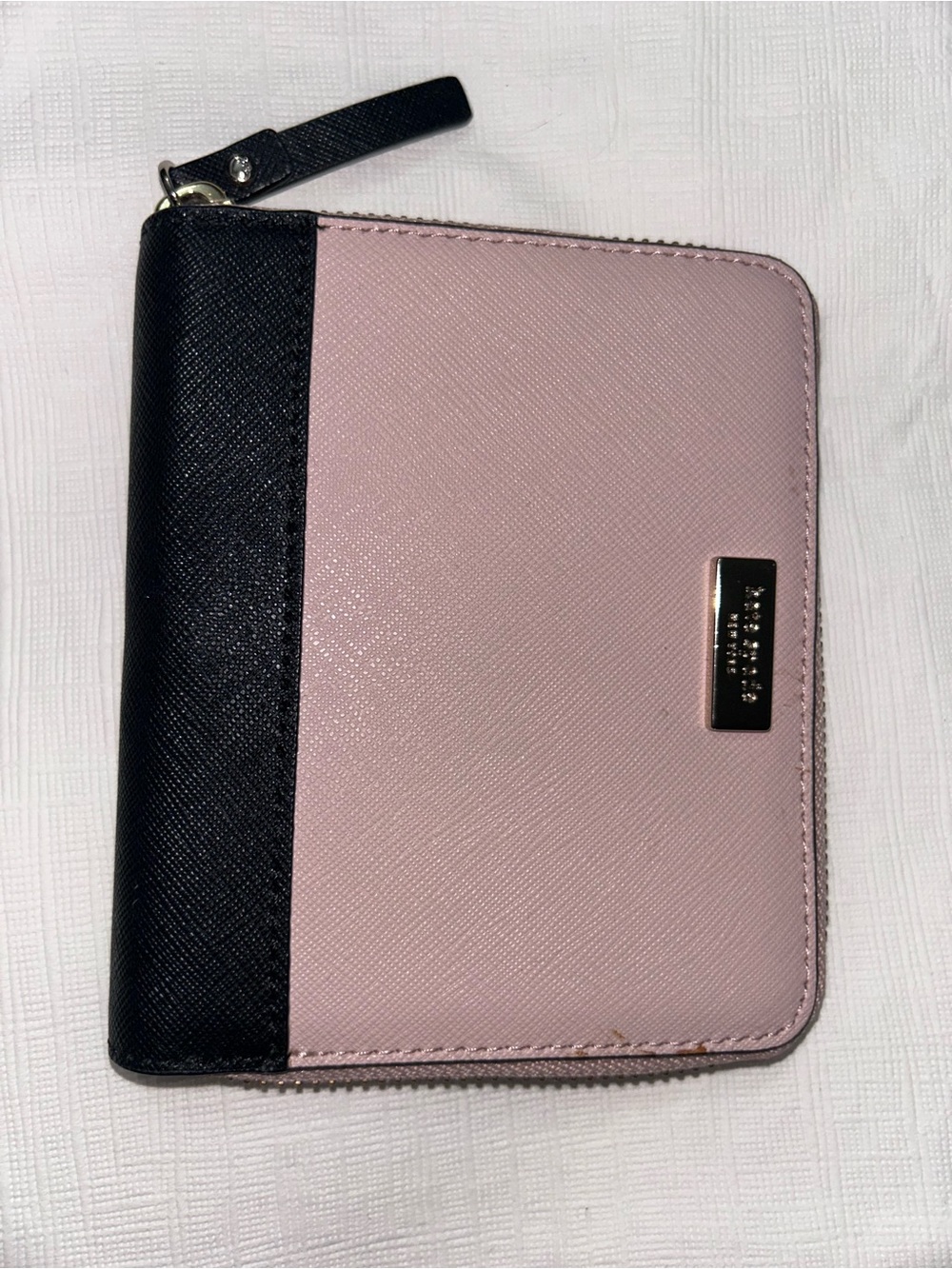 kate spade Pink and Black Zip-Around Card Holder